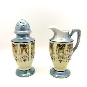 Art Deco Muffineer Lusterware Hand Painted Sugar Shaker Creamer Made in Japan